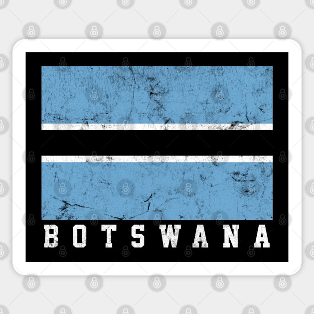 Botswana / Vintage Look Flag Design Sticker by DankFutura